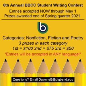 Annual BBCC student writing contest kicks off - Big Bend Community College Image