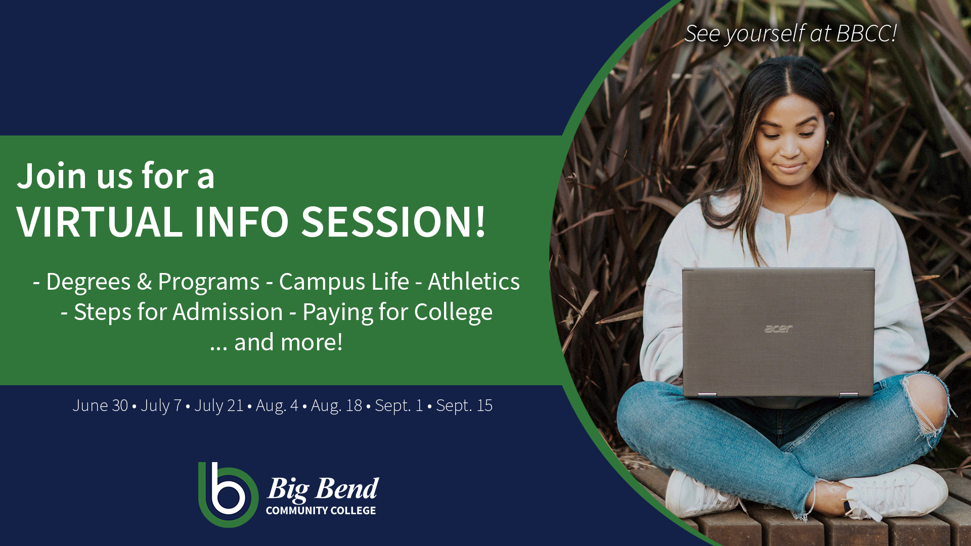 BBCC to host virtual Outreach Information Sessions - Big Bend Community College Image