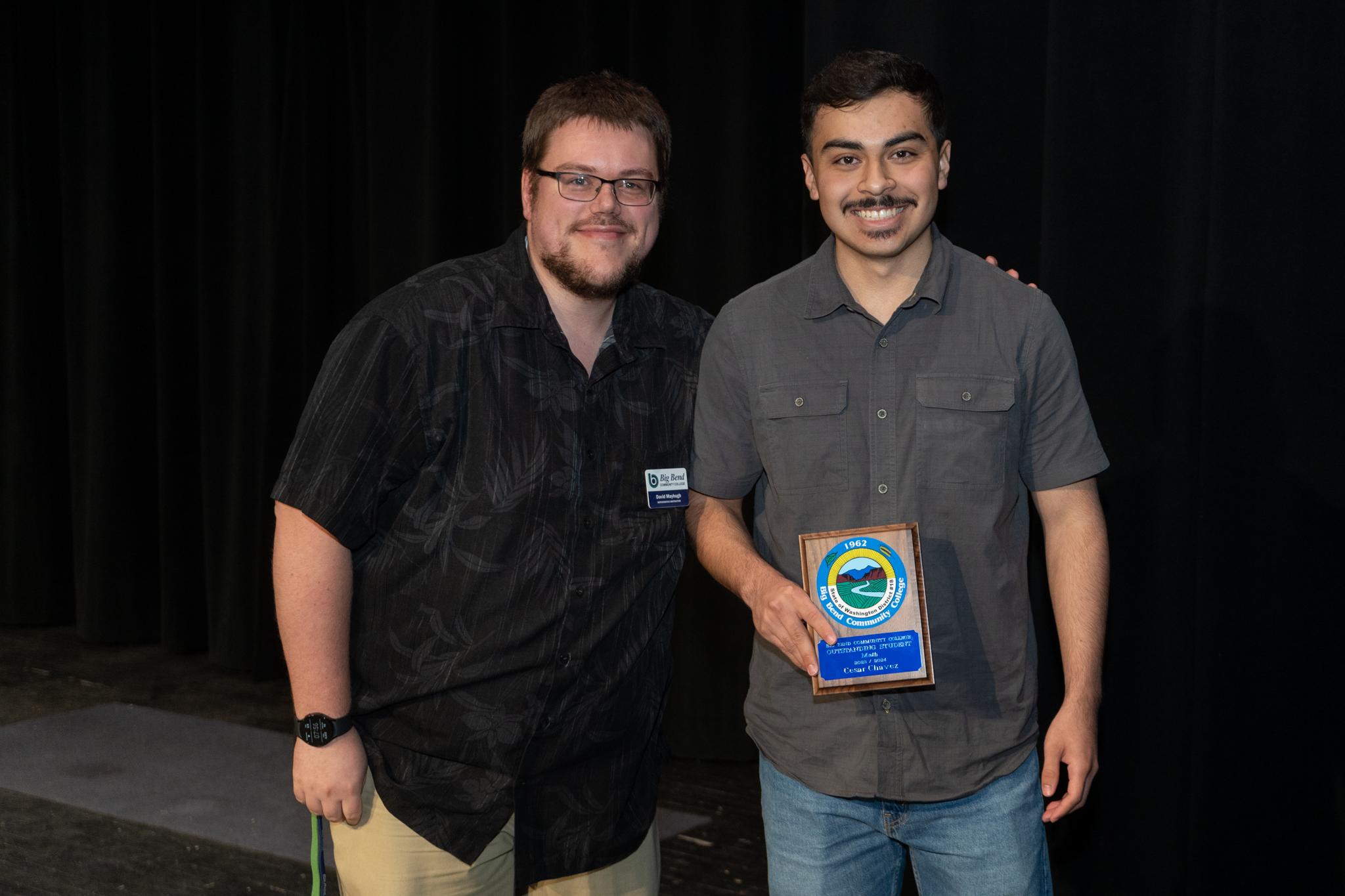 Math instructor David Mayhugh and Cesar Chavez
