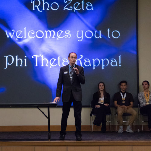 Phi Theta Kappa Induction Students being inducted to Phi Theta Kappa
