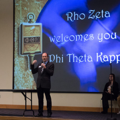 Phi Theta Kappa Induction Students being inducted to Phi Theta Kappa