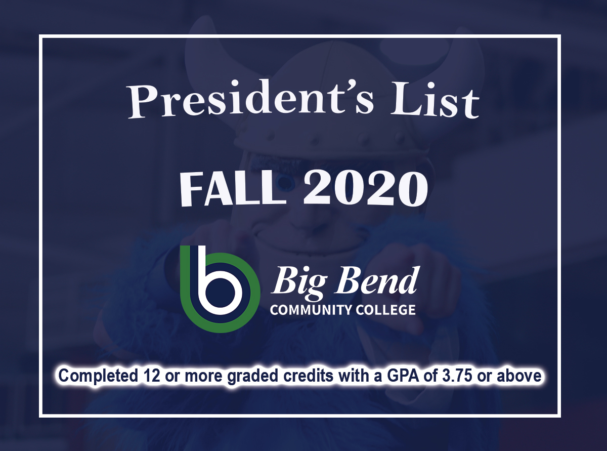Fall 2020 President’s List