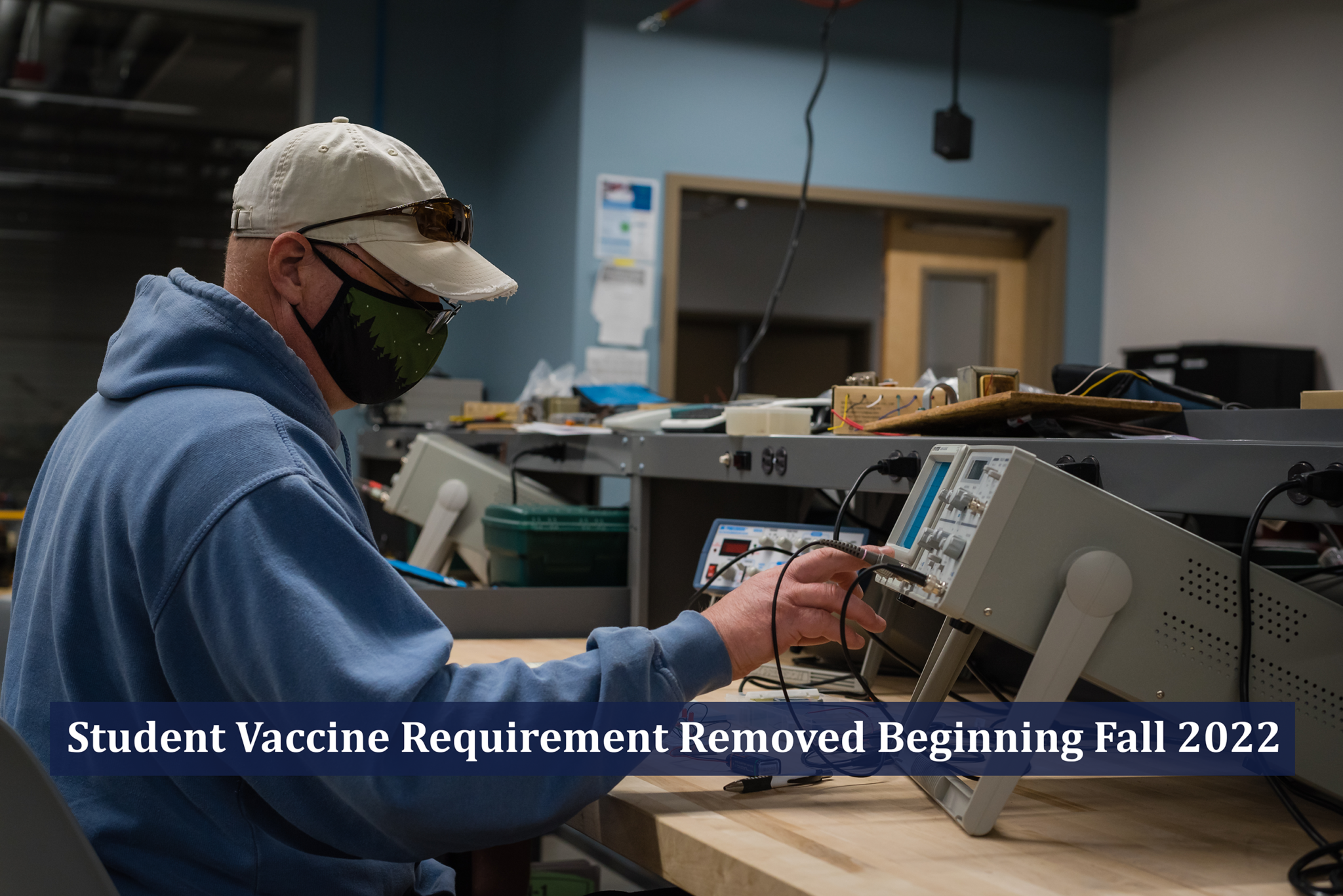 Industrial Systems Technology student wearing mask.