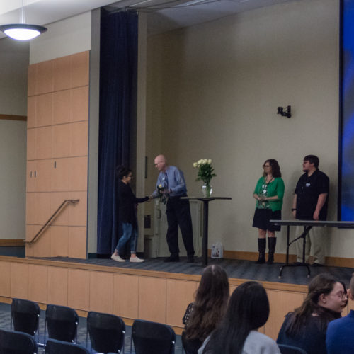 Students being inducted to Phi Theta Kappa.